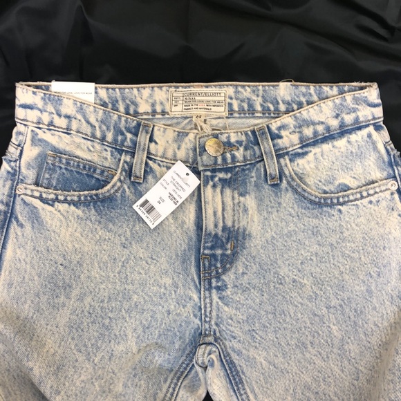 Current/Elliott Acid Wash Distressed Crop Jeans Size 24 - Picture 3 of 8